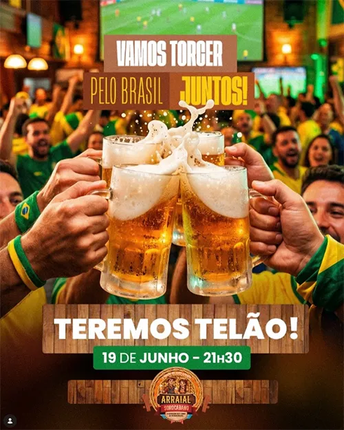 Telão da Copa no Arraial Sorocabano — Brasil x Haiti